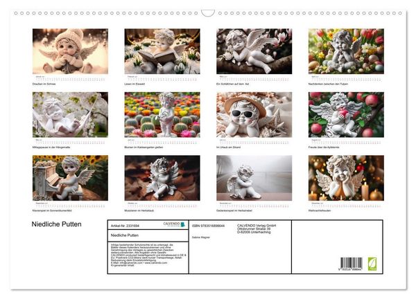 Produktbild: Niedliche Putten (Wandkalender 2027 DIN A2 quer), CALVENDO Monatskalender