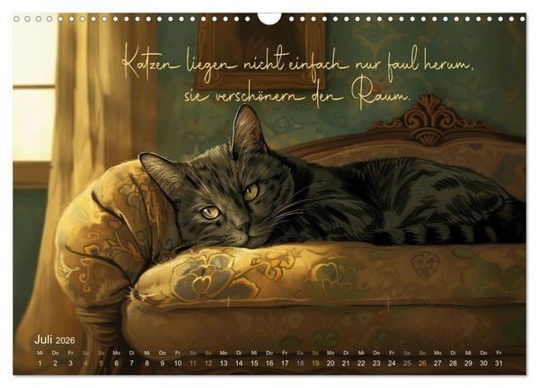 Produktbild: Samtpfotenspr&uuml;che (Wandkalender 2026 DIN A3 quer), CALVENDO Monatskalender