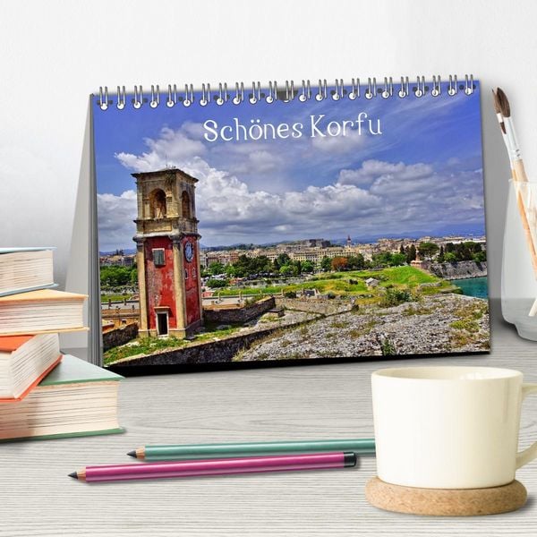 Produktbild: Sch&ouml;nes Korfu (Tischkalender 2026 DIN A5 quer), CALVENDO Monatskalender