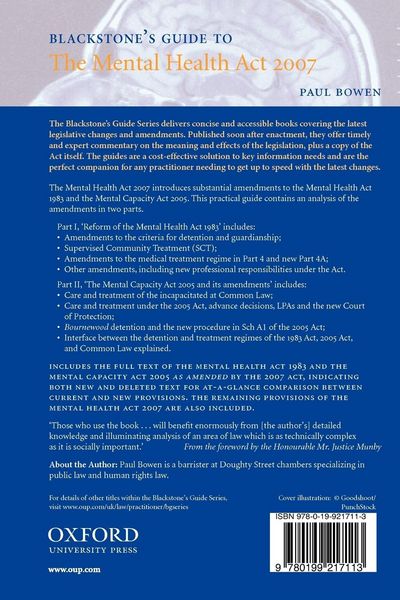 Produktbild: Blackstone's Guide to the Mental Health ACT 2007 (Paperback)