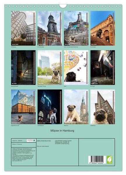 Produktbild: M&ouml;pse in Hamburg (Wandkalender 2026 DIN A3 hoch), CALVENDO Monatskalender