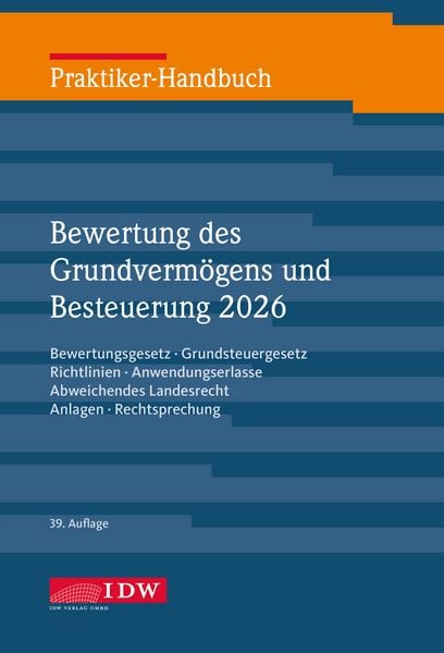 Produktbild: Praktiker-Handbuch Bewertung des Grundverm&ouml;gens 2026, 39.Auflage