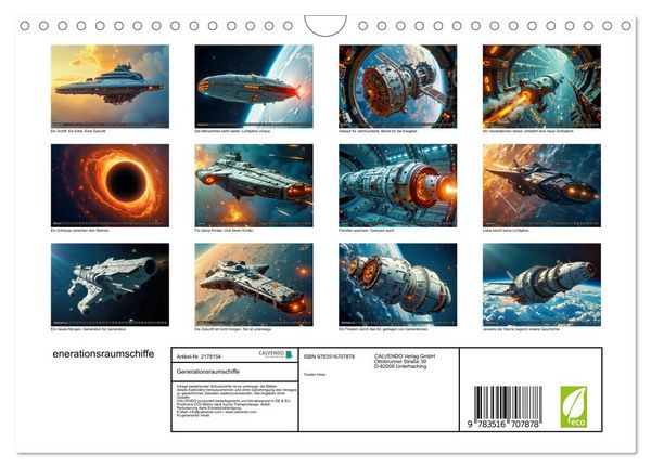 Produktbild: Generationsraumschiffe (Wandkalender 2026 DIN A4 quer), CALVENDO Monatskalender