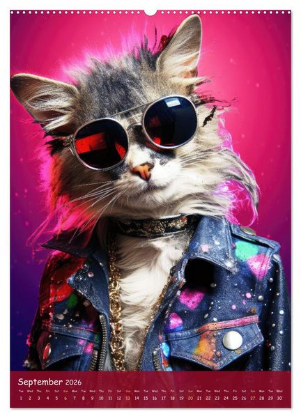 Produktbild: Crazy gangster cats (Wall Calendar 2026 DIN A2 portrait), CALVENDO 12 Month Wall Calendar