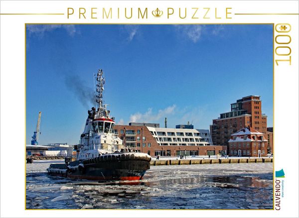 CALVENDO Puzzle Eisbrecher vor Wismar | 1000 Teile Lege-Größe 64x48cm Foto-Puzzle für glückliche Stunden