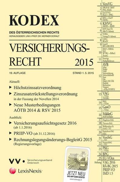 Produktbild: KODEX Versicherungsrecht 2015
