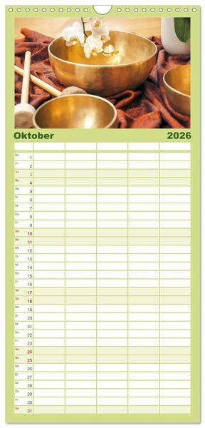 Produktbild: Familienplaner 2026 - Natur-Meditationen &ndash; Nimm Dir Zeit mit 5 Spalten (Wandkalender, 21 x 45 cm) CALVENDO
