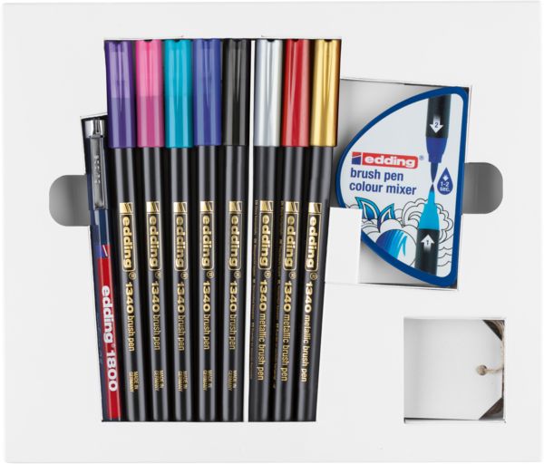 Produktbild: edding 1340 brush pen, Happy Lettering 9er Set