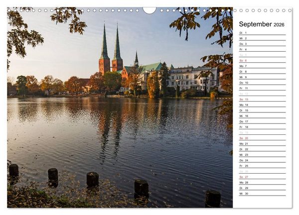 Produktbild: Hansestadt L&uuml;beck / Geburtstagskalender (Wandkalender 2026 DIN A3 quer), CALVENDO Monatskalender