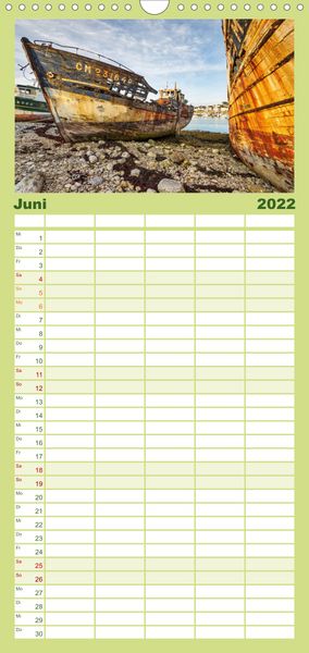Produktbild: Familienplaner Sehnsucht Bretagne (Wandkalender 2022 , 21 cm x 45 cm, hoch)