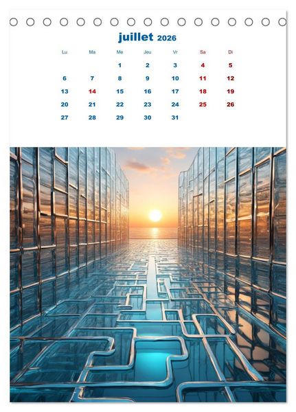 Produktbild: Les &eacute;nigmes du labyrinthe (Calendrier de bureau 2026 DIN A5 horizontal), CALVENDO calendrier mensuel