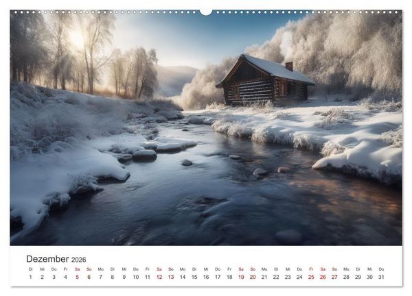 Produktbild: H&uuml;ttenzauber - Ein visueller Streifzug durch Norwegens Wildnis (hochwertiger Premium Wandkalender 2026 DIN A2 quer), Kunstdruck in Hochglanz