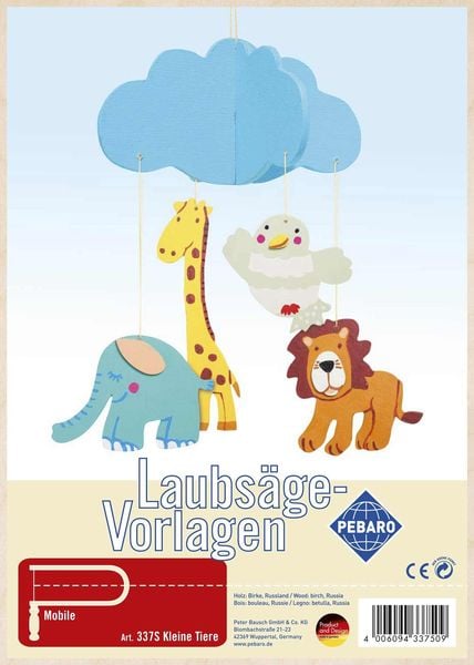 PEBARO 337S - Laubsägevorlage Kleine Tiere, 1 Platte, Größe DIN A4