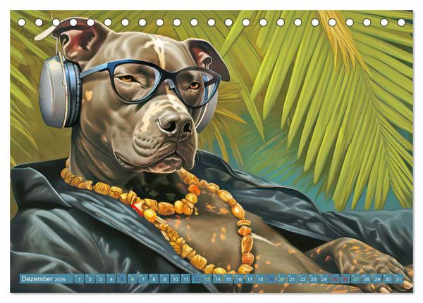Produktbild: Gangsterhunde - KI-Bilder (Tischkalender 2026 DIN A5 quer), CALVENDO Monatskalender