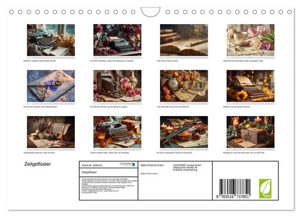 Produktbild: Zeitgefl&uuml;ster (Wandkalender 2026 DIN A4 quer), CALVENDO Monatskalender