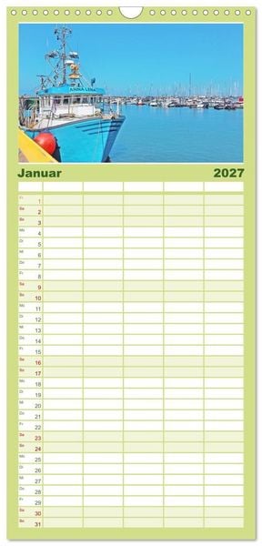 Produktbild: Familienplaner 2027 - Ostseebad K&uuml;hlungsborn. Erholung mit allen Sinnen mit 5 Spalten (Wandkalender, 21 x 45 cm) CALVENDO