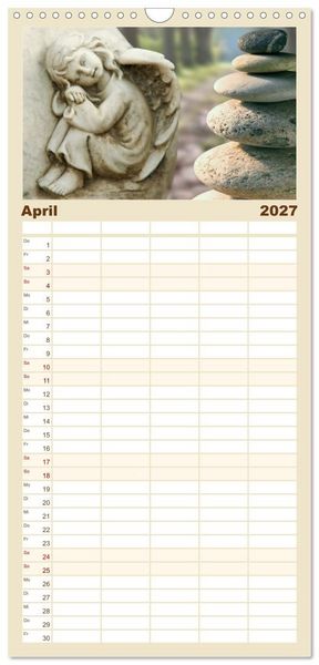 Produktbild: Familienplaner 2027 - Engel f&uuml;r Gl&uuml;ck & Schutz mit 5 Spalten (Wandkalender, 21 x 45 cm) CALVENDO