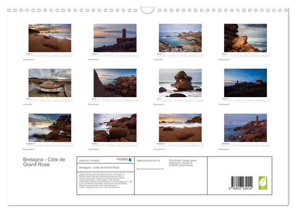 Produktbild: Bretagne - C&ocirc;te de Granit Rose (Wandkalender 2026 DIN A3 quer), CALVENDO Monatskalender