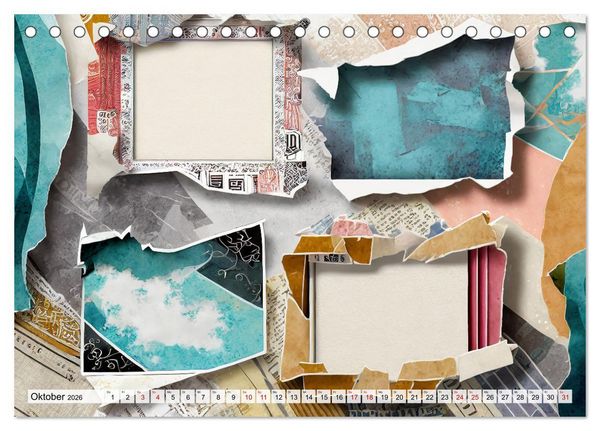 Produktbild: Buntes Papier Design (Tischkalender 2026 DIN A5 quer), CALVENDO Monatskalender