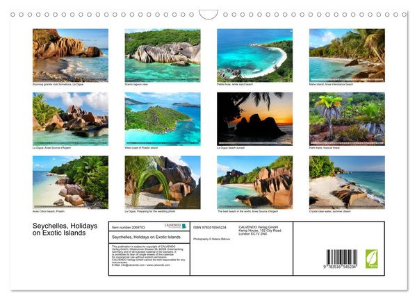 Produktbild: Seychelles, Holidays on Exotic Islands (Wall Calendar 2026 DIN A3 landscape), CALVENDO 12 Month Wall Calendar