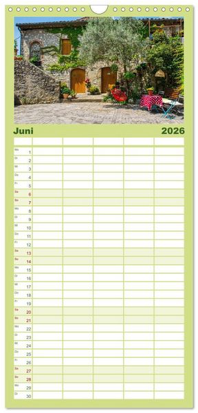 Produktbild: Familienplaner 2026 - Les Matelles - Mittelalterliches Kleinod mit 5 Spalten (Wandkalender, 21 x 45 cm) CALVENDO