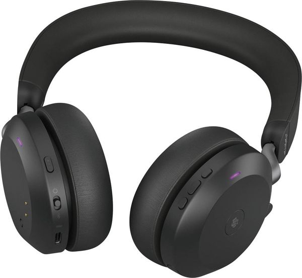 Produktbild: Jabra Evolve2 75 On Ear Headset kabelgebunden Schwarz Batterieladeanzeige, Mikrofon-Stummschaltung Telefon