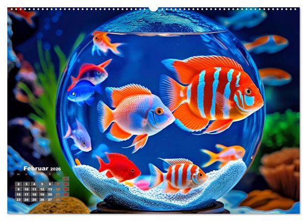 Produktbild: Aquarium in einer Glaskugel (hochwertiger Premium Wandkalender 2026 DIN A2 quer), Kunstdruck in Hochglanz