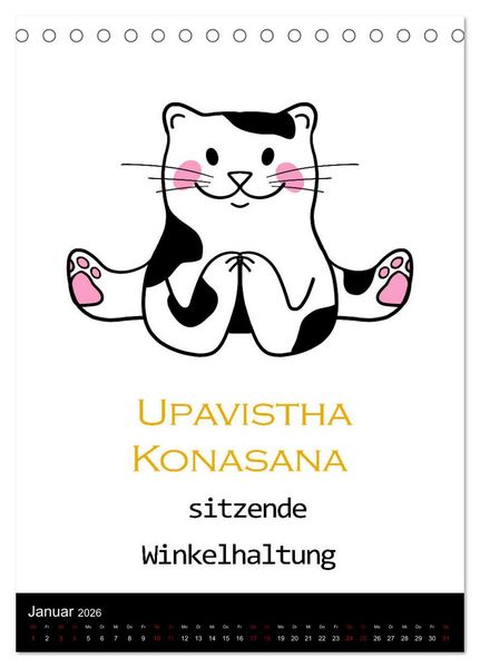 Produktbild: Yogakatzen - ganz entspannt im Hier und Jetzt (Tischkalender 2026 DIN A5 hoch), CALVENDO Monatskalender