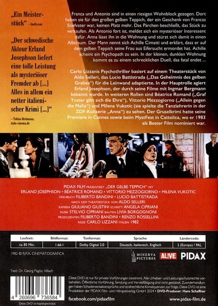 Produktbild: Der gelbe Teppich (La casa del tappeto giallo) / Spannender Gruselkrimi vom Autor von "Das Geheimnis des gelben Grabes" (Pidax Film-Klassiker)