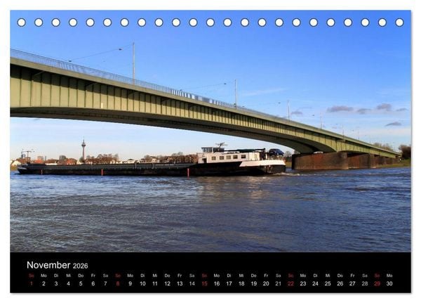 Produktbild: Von Ufer zu Ufer, Wege &uuml;ber den Rhein in D&uuml;sseldorf (Tischkalender 2026 DIN A5 quer), CALVENDO Monatskalender