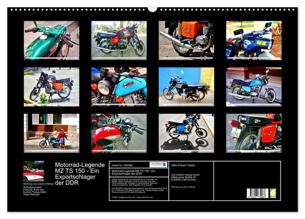 Produktbild: Motorrad-Legende MZ TS 150 - Ein Exportschlager der DDR (Wandkalender 2026 DIN A2 quer), CALVENDO Monatskalender