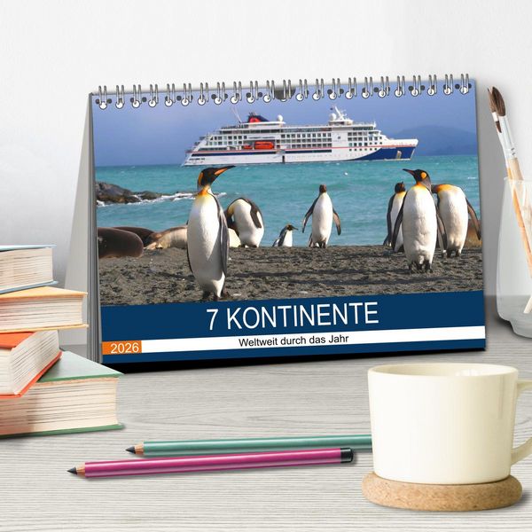 Produktbild: 7 Kontinente - Weltweit durch das Jahr (Tischkalender 2026 DIN A5 quer), CALVENDO Monatskalender