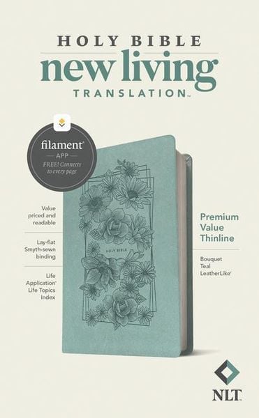 Produktbild: NLT Premium Value Thinline Bible, Filament Enabled (Leatherlike, Bouquet Teal)