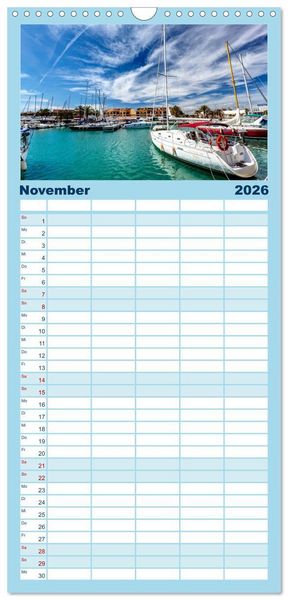 Produktbild: Familienplaner 2026 - Mallorca - Ahoi mit 5 Spalten (Wandkalender, 21 x 45 cm) CALVENDO