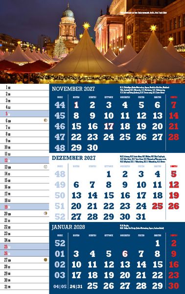 Produktbild: Drei-Monatskalender Deutschland 2027