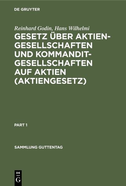 Produktbild: Gesetz &uuml;ber Aktiengesellschaften und Kommanditgesellschaften auf Aktien (Aktiengesetz)