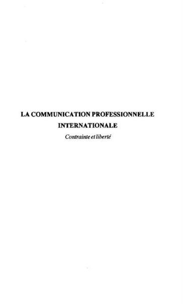 Produktbild: Communication professionnelle internationale
