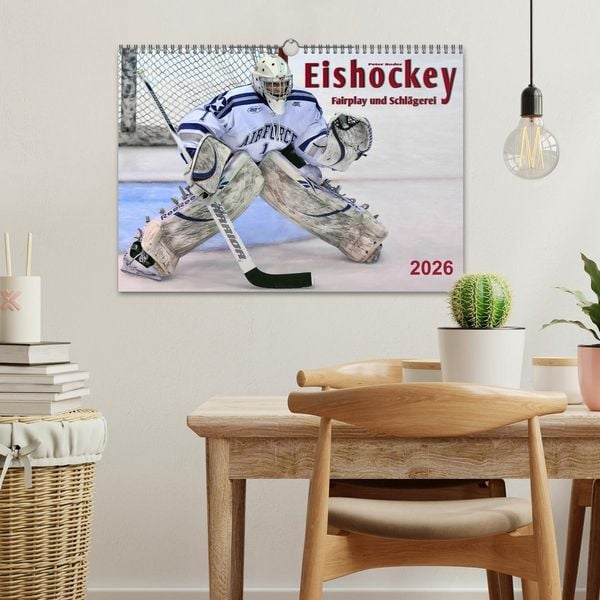 Produktbild: Eishockey - Fairplay und Schl&auml;gerei (Wandkalender 2026 DIN A3 quer), CALVENDO Monatskalender
