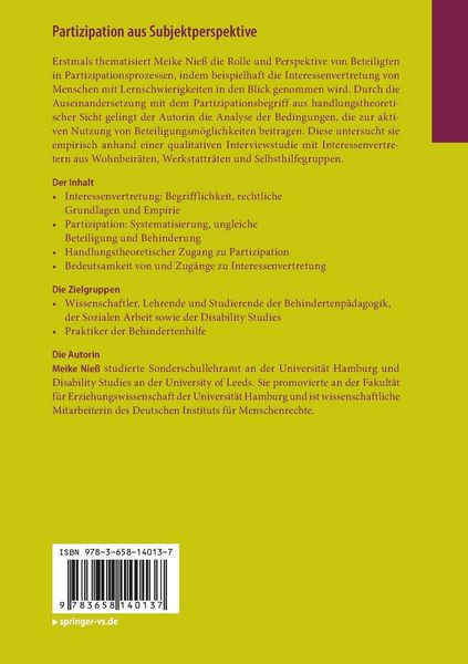 Produktbild: Partizipation aus Subjektperspektive
