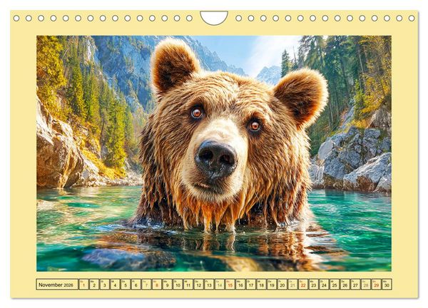 Produktbild: Im Herz der Wildnis. Die beeindruckende St&auml;rke und Stille der B&auml;ren (Wandkalender 2026 DIN A4 quer), CALVENDO Monatskalender