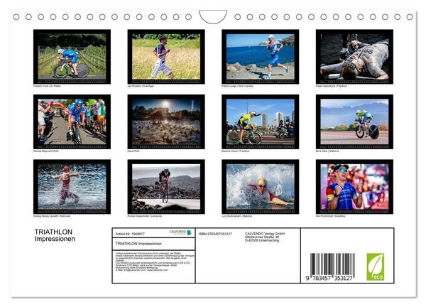 Produktbild: TRIATHLON Impressionen (Wandkalender 2026 DIN A4 quer), CALVENDO Monatskalender