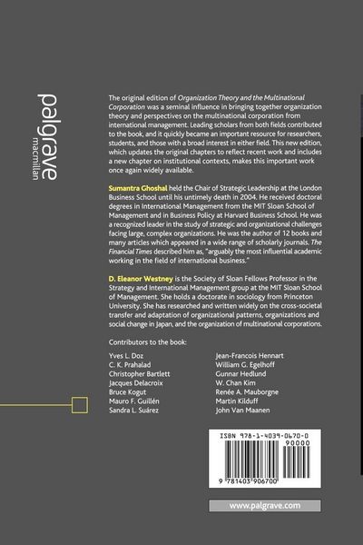 Produktbild: Organization Theory and the Multinational Corporation