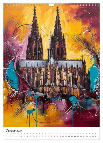 Produktbild: K&ouml;lner Dom-Impressionen: Eine k&uuml;nstlerische Reise (Wandkalender 2027 DIN A3 hoch), CALVENDO Monatskalender