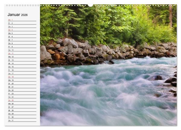 Produktbild: Wildwasser. Gebirgsb&auml;che und Wasserf&auml;lle (hochwertiger Premium Wandkalender 2026 DIN A2 quer), Kunstdruck in Hochglanz