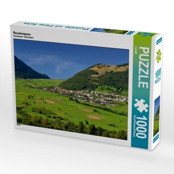 Produktbild: CALVENDO Puzzle Reschenpass | 1000 Teile Lege-Gr&ouml;&szlig;e 64x48cm Foto-Puzzle f&uuml;r gl&uuml;ckliche Stunden