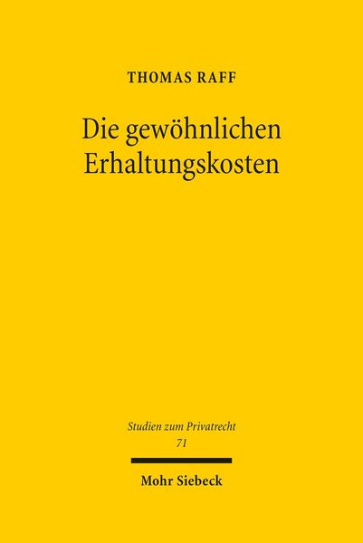 Produktbild: Die gew&ouml;hnlichen Erhaltungskosten