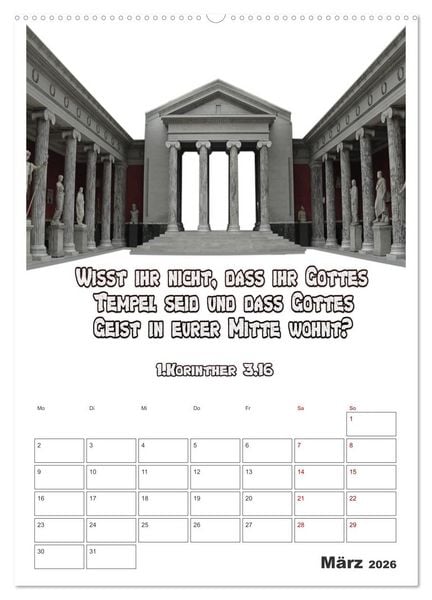 Produktbild: drei.sechzehn - Der Jesus Kalender (Wandkalender 2026 DIN A2 hoch), CALVENDO Monatskalender