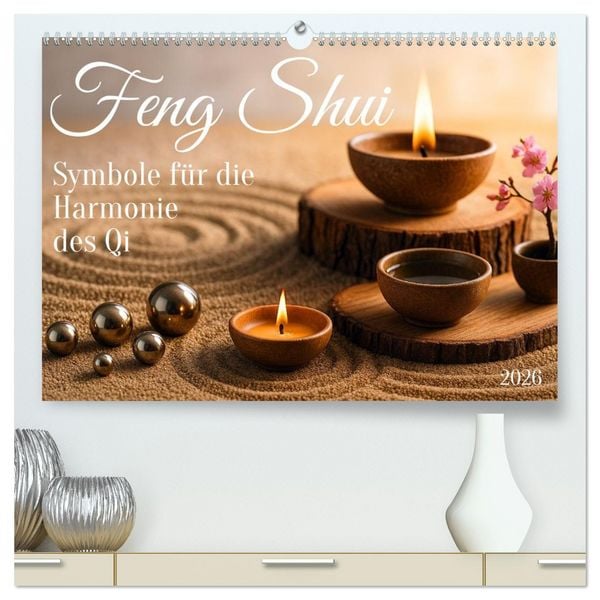 Produktbild: Feng Shui - Symbole f&uuml;r die Harmonie des Qi (hochwertiger Premium Wandkalender 2026 DIN A2 quer), Kunstdruck in Hochglanz