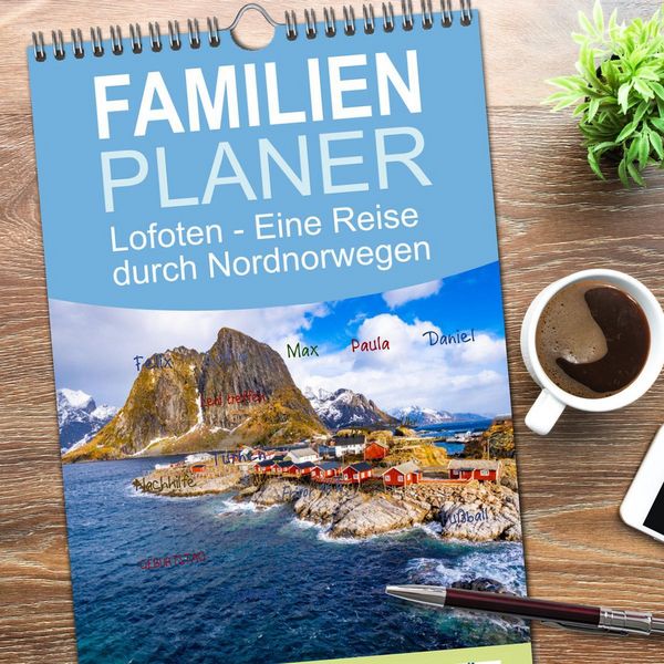 Produktbild: Familienplaner 2026 - Lofoten - Eine Reise durch Nordnorwegen mit 5 Spalten (Wandkalender, 21 x 45 cm) CALVENDO