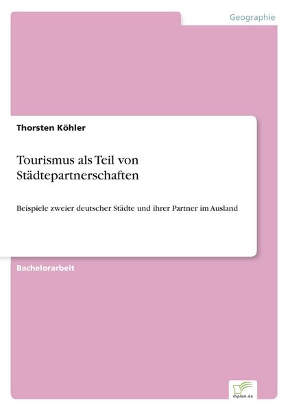 Produktbild: Tourismus als Teil von St&auml;dtepartnerschaften
